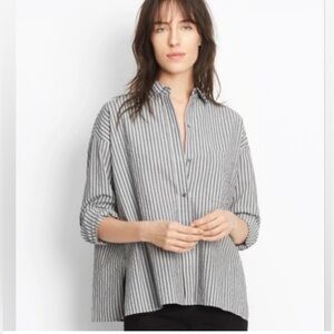 Vince Striped Boxy Button Down